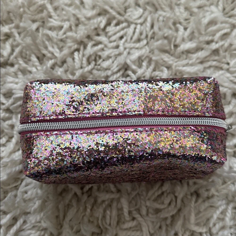 Bath & Body Works Pink Glitter Cosmetic Bag
